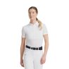 Polo Aeromesh de mangas curtas Horse Pilot feminino - Branco