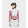 Polo de competição Monica Horse Pilot de mangas compridas para mulher - Rosa mesa