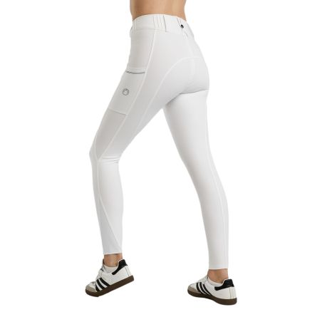 Calça Montar MoZuna Refined Pintucks e cristais gun metal full grip feminina