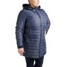 Casaco acolchoado longo Montar MoKately Curve feminino - Marinho escuro