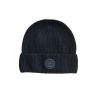 Gorro de lã tricotado Montar com logotipo - Preto