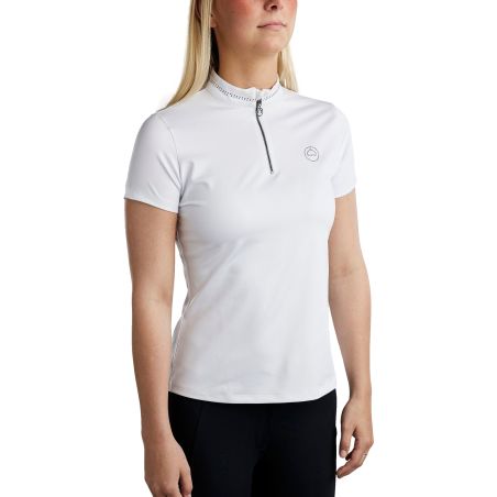 T-shirt de mangas curtas Montar MoBlair com cristal cinza escuro feminino