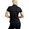 T-shirt de mangas curtas Montar MoBlair com cristal cinza escuro feminino - Preto