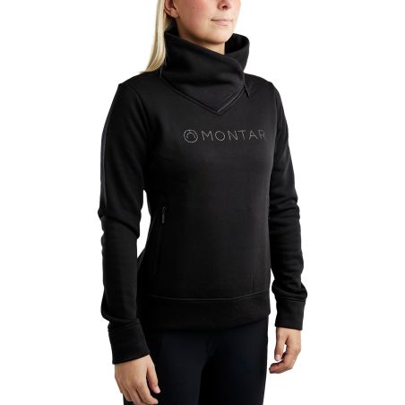 Sweatshirt Montar MoNaja gola alta cristais gun metal feminino