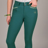 Calça de equitação Jump'In Junior menina Luna - Verde esmeralda