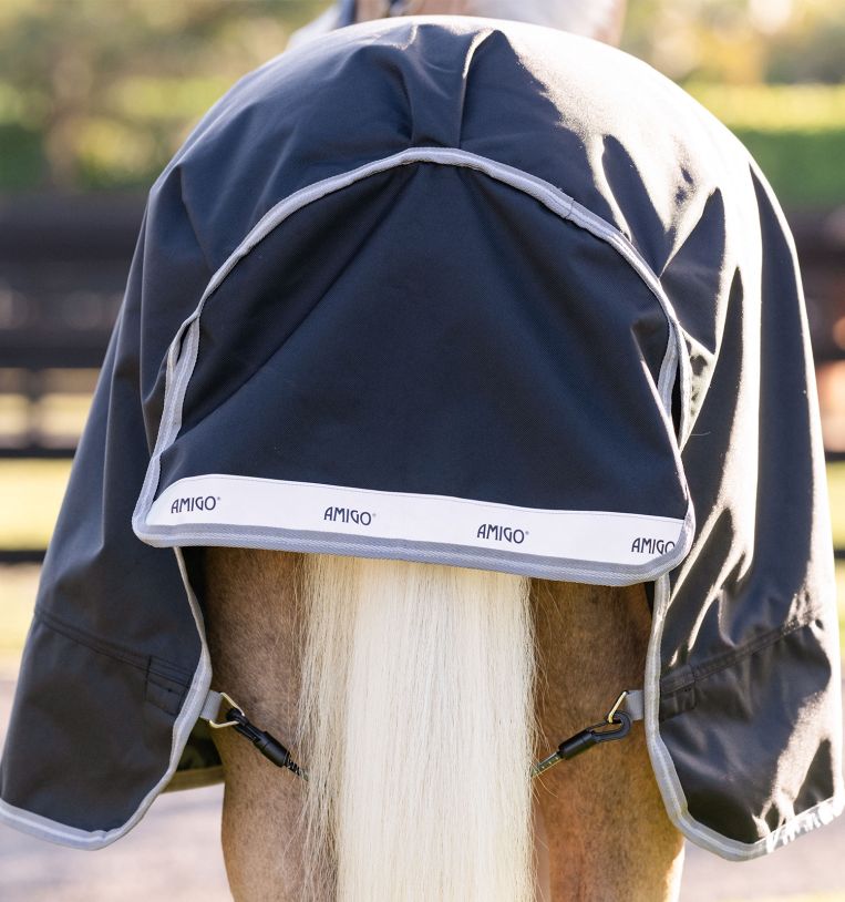 Capa Horseware Amigo 1200D Plus Poney Turnout 0g Marinho / cinza titânio / prata Azul-marinho