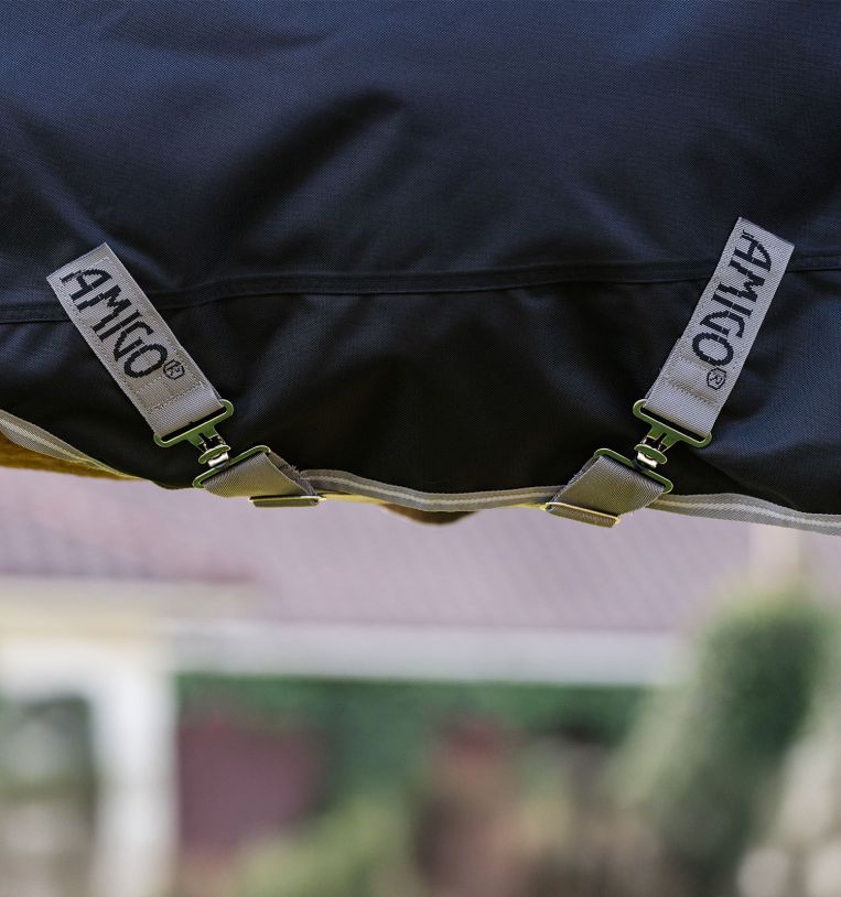 Capa Horseware Amigo 1200D Plus Poney Turnout 0g Preto / cinza titânio / prata