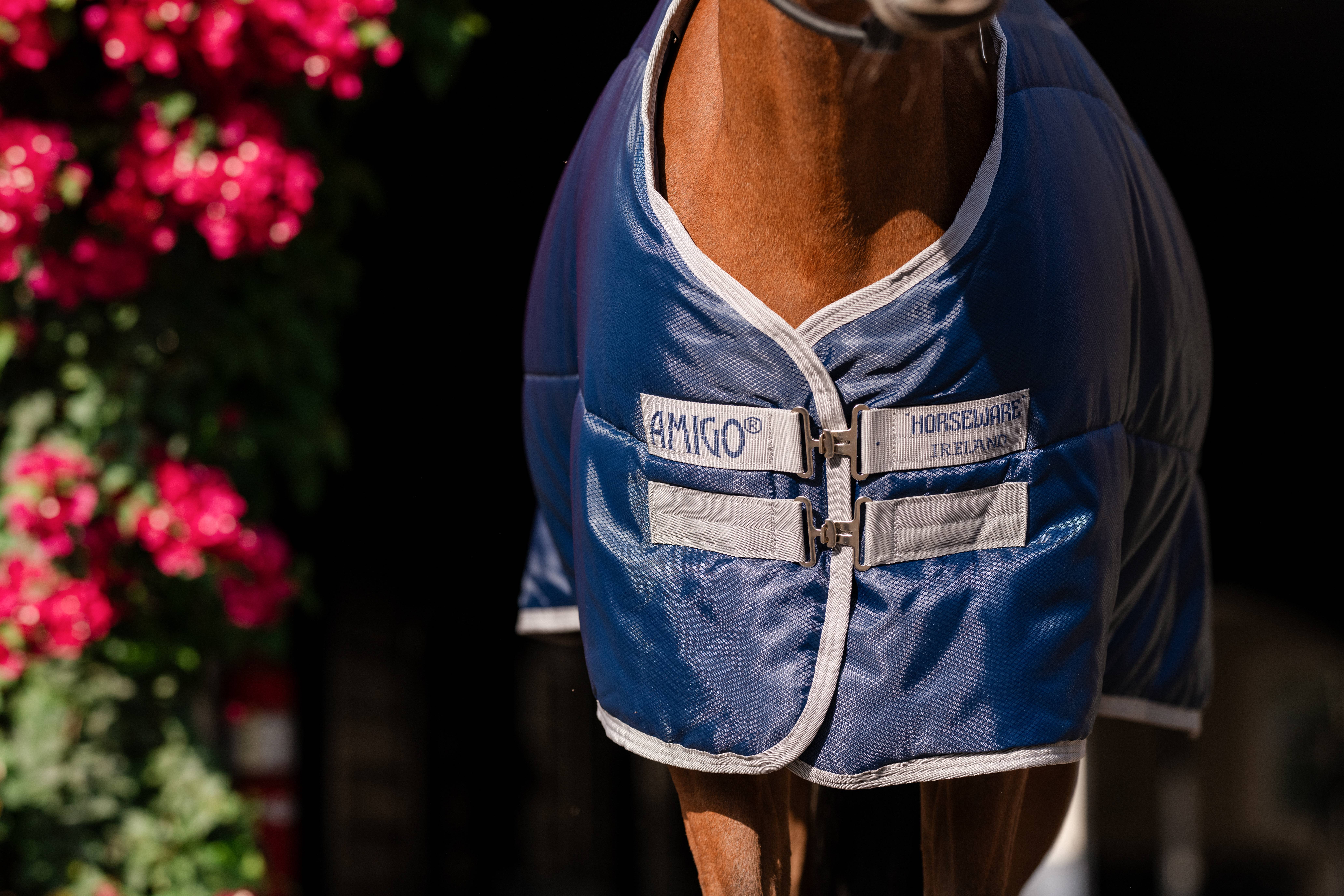 Cobertura de estábulo Horseware Amigo Ripstop Insulator Plus Pônei 200g Marinho / cinza titânio Azul-marinho