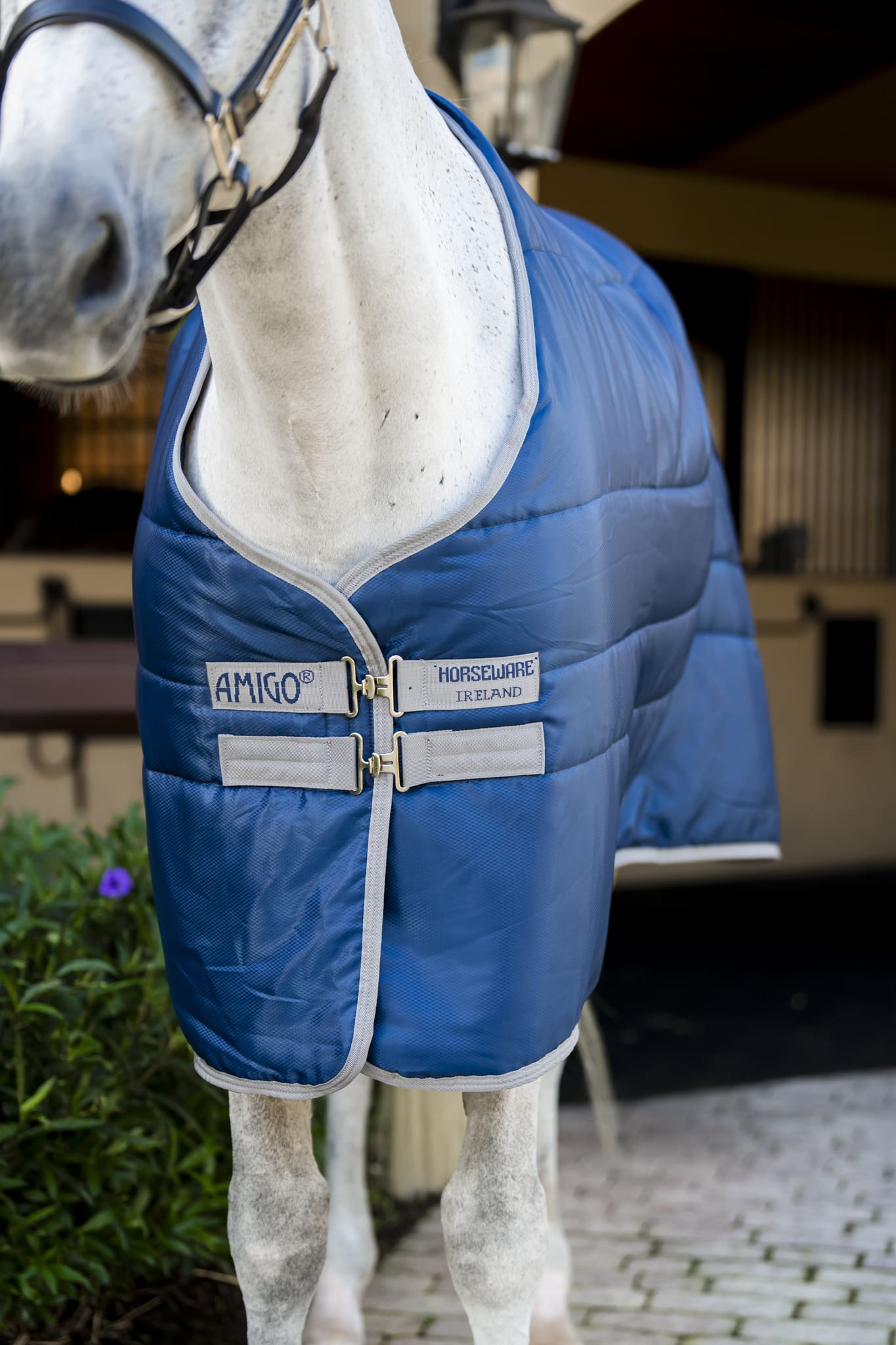 Cobertura de estábulo Horseware Amigo Ripstop Insulator Plus Pônei 200g Marinho / cinza titânio Azul-marinho