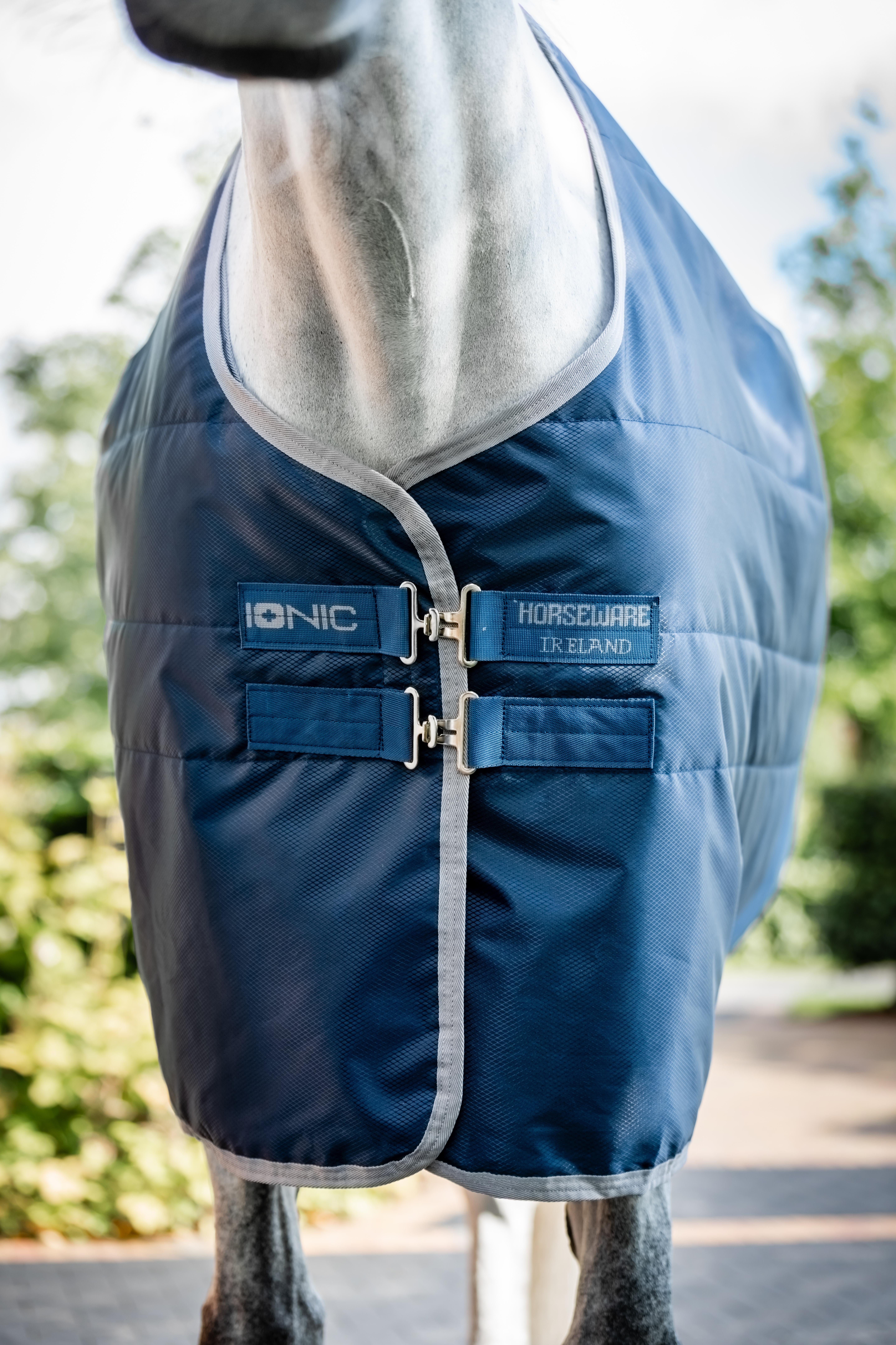 Cobertura de estábulo Horseware Ionic Therapy 50g Bleu imperial / argent /Marine Azul