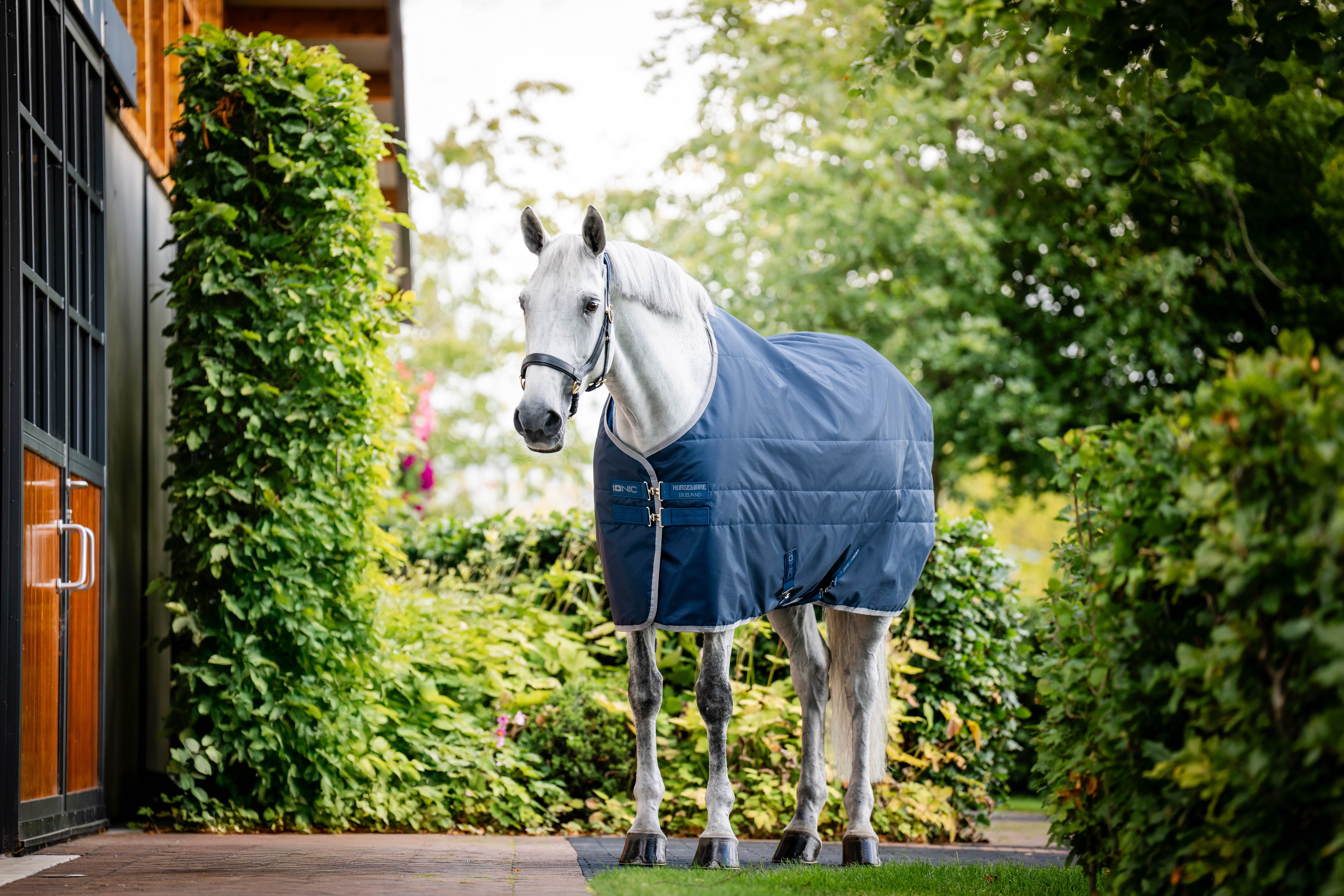 Cobertura de estábulo Horseware Ionic Therapy 50g Bleu imperial / argent /Marine Azul