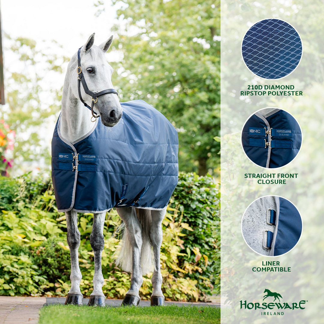 Cobertura de estábulo Horseware Ionic Therapy 50g Bleu imperial / argent /Marine Azul