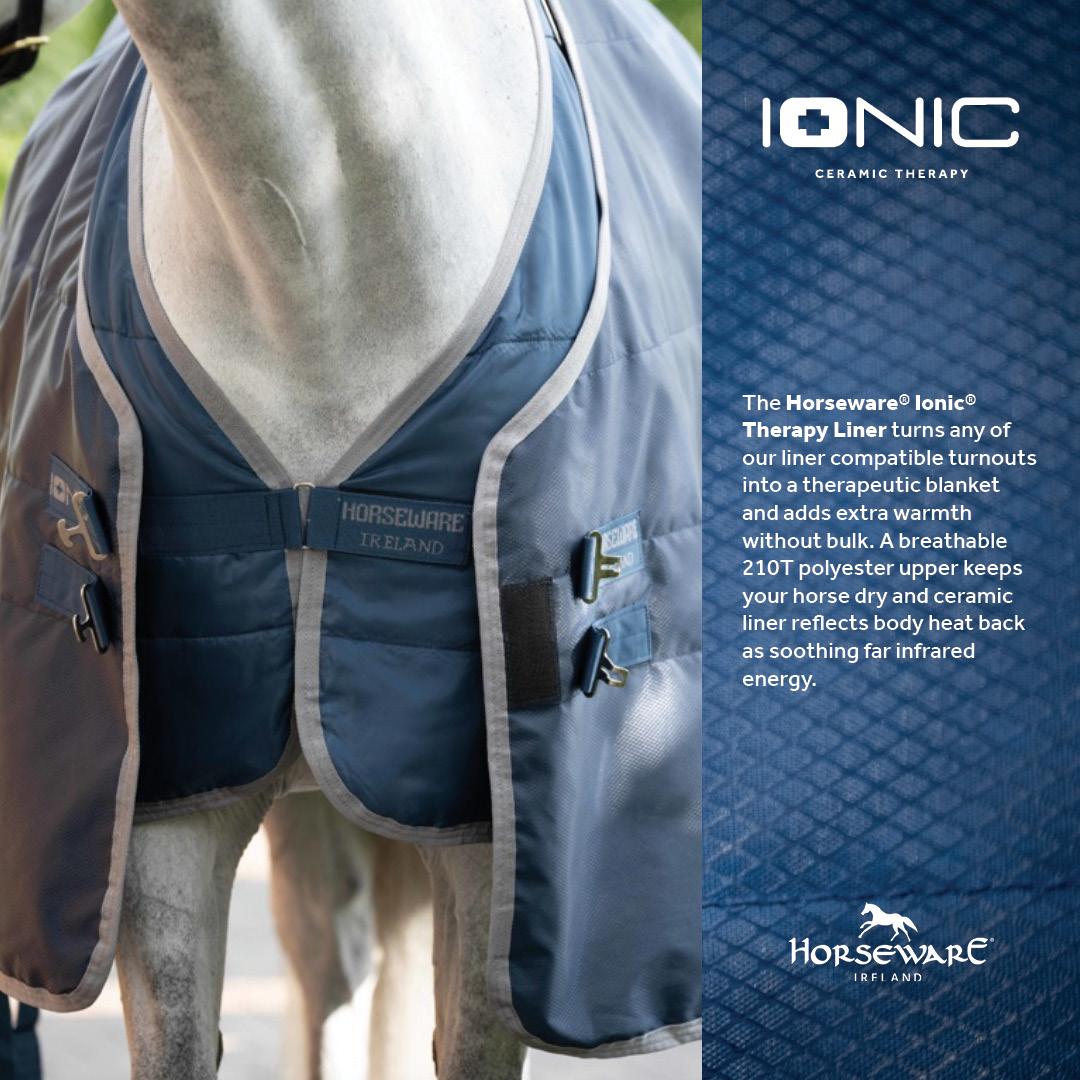 Cobertura de estábulo Horseware Ionic Therapy 50g Bleu imperial / argent /Marine Azul