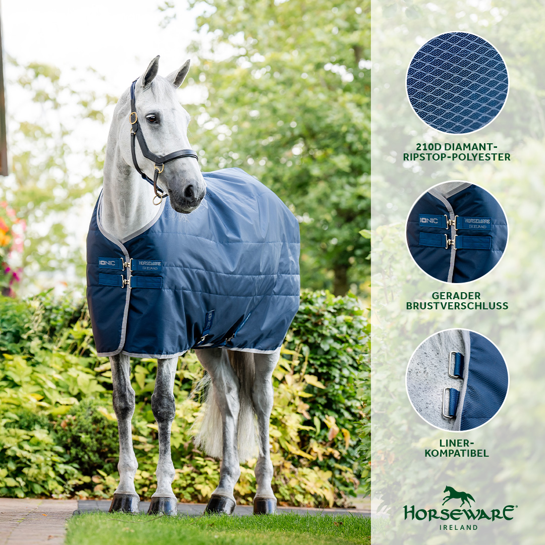 Cobertura de estábulo Horseware Ionic Therapy 50g Bleu imperial / argent /Marine Azul