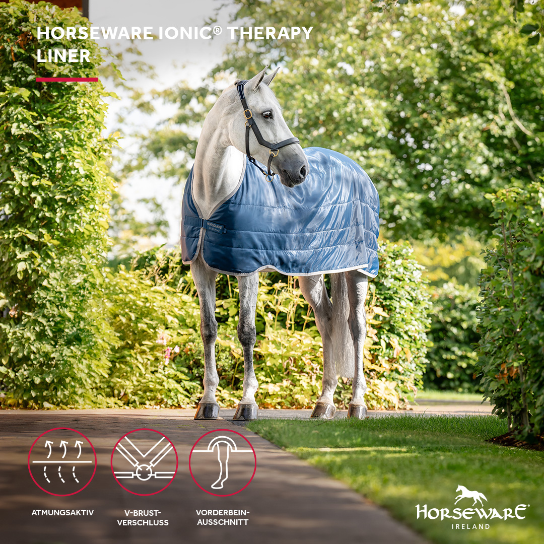 Cobertura de estábulo Horseware Ionic Therapy 50g Bleu imperial / argent /Marine Azul