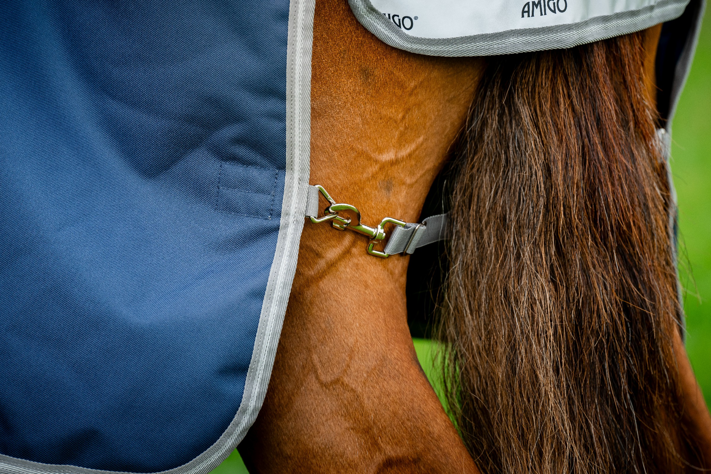 Capa Horseware Amigo 1200D Turnout 250g Marinho / cinza titânio / prata Azul-marinho