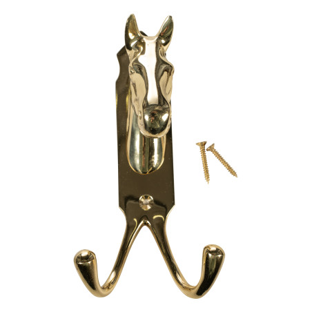 Suporte para cabeça de cavalo HKM com gancho duplo de latão