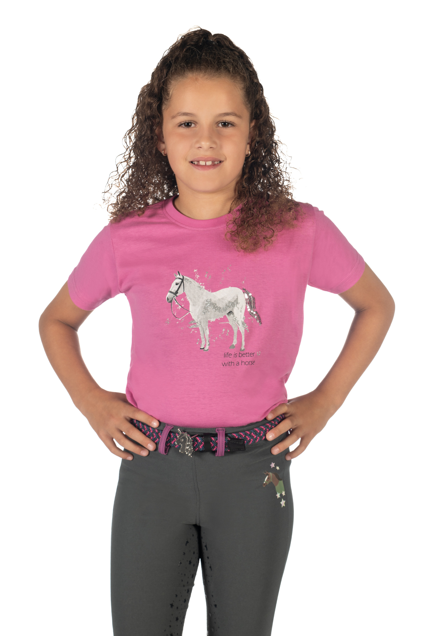 Camiseta HKM Sparkle Rosa Camiseta HKM Sparkle Rosa