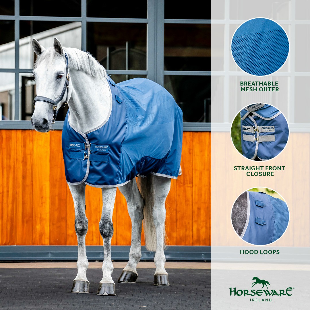 Capa Horseware Ionic Therapy Mesh Cooler Bleu imperial / argent /Marine Azul