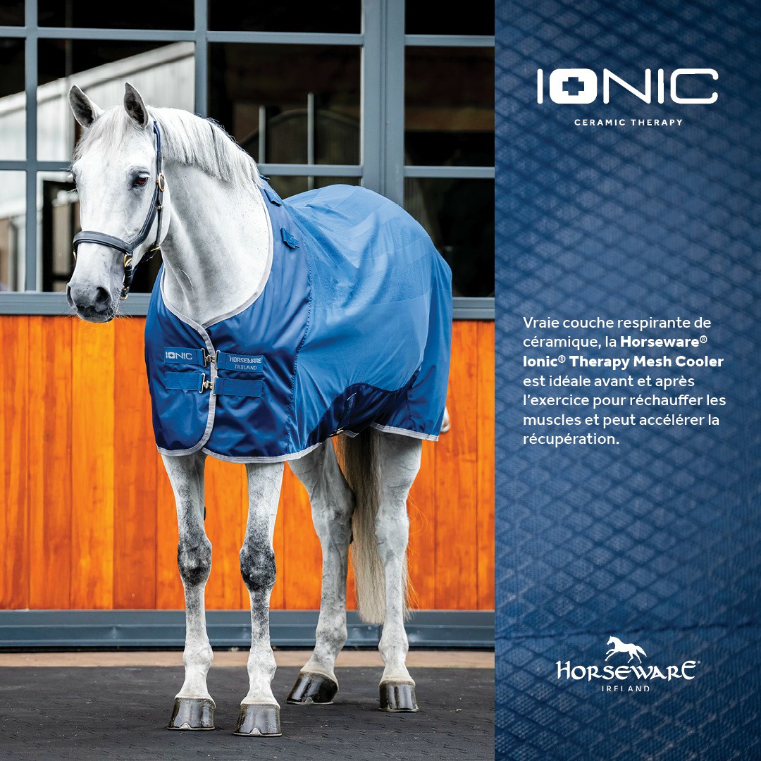 Capa Horseware Ionic Therapy Mesh Cooler Bleu imperial / argent /Marine Azul