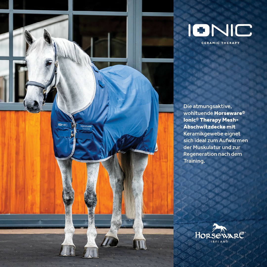 Capa Horseware Ionic Therapy Mesh Cooler Bleu imperial / argent /Marine Azul