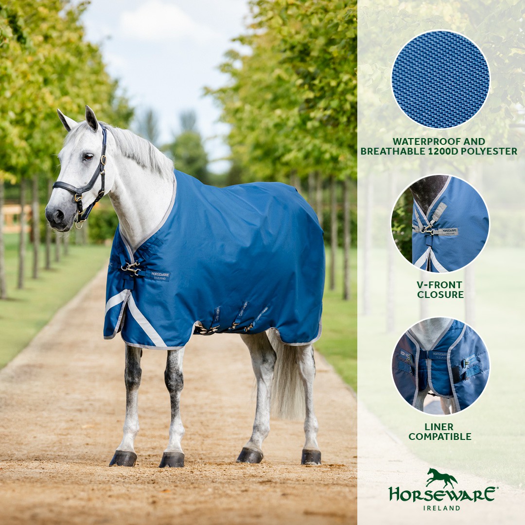 Capa Horseware Ionic Therapy Turnout 100g Bleu imperial / argent /Marine Azul