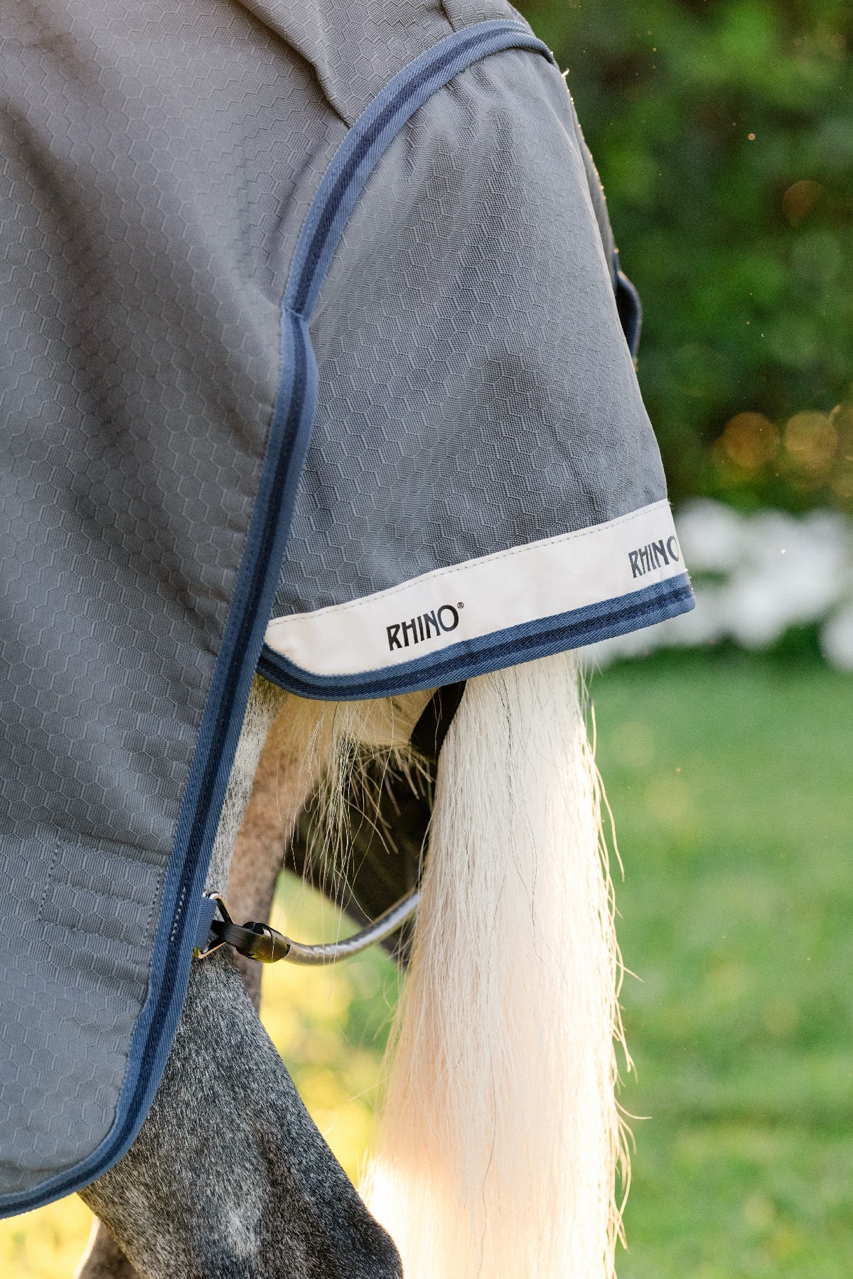 Capa Horseware Rhino Hexstop Plus Poney Turnout 100g Cinza / índigo / marinho Cinzento
