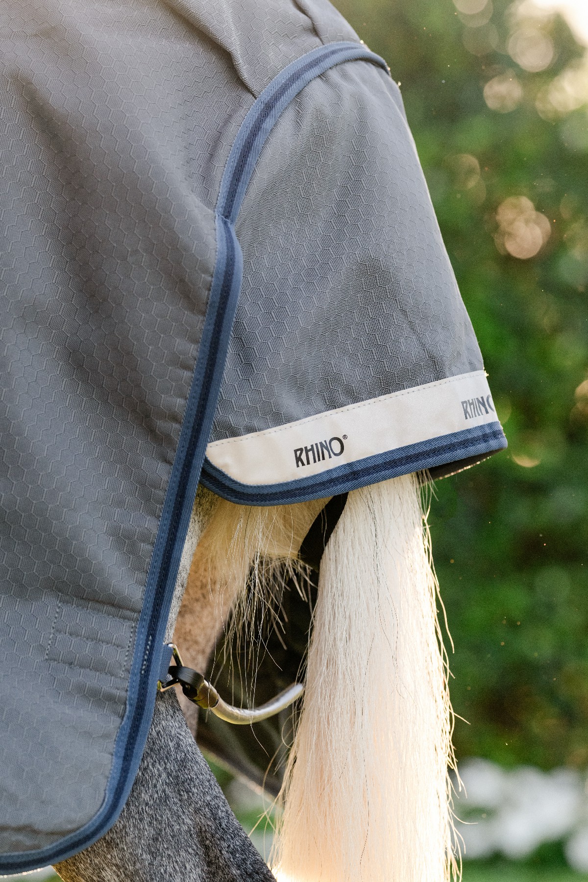 Capa Horseware Rhino Hexstop Plus Poney Turnout 100g Cinza / índigo / marinho Cinzento