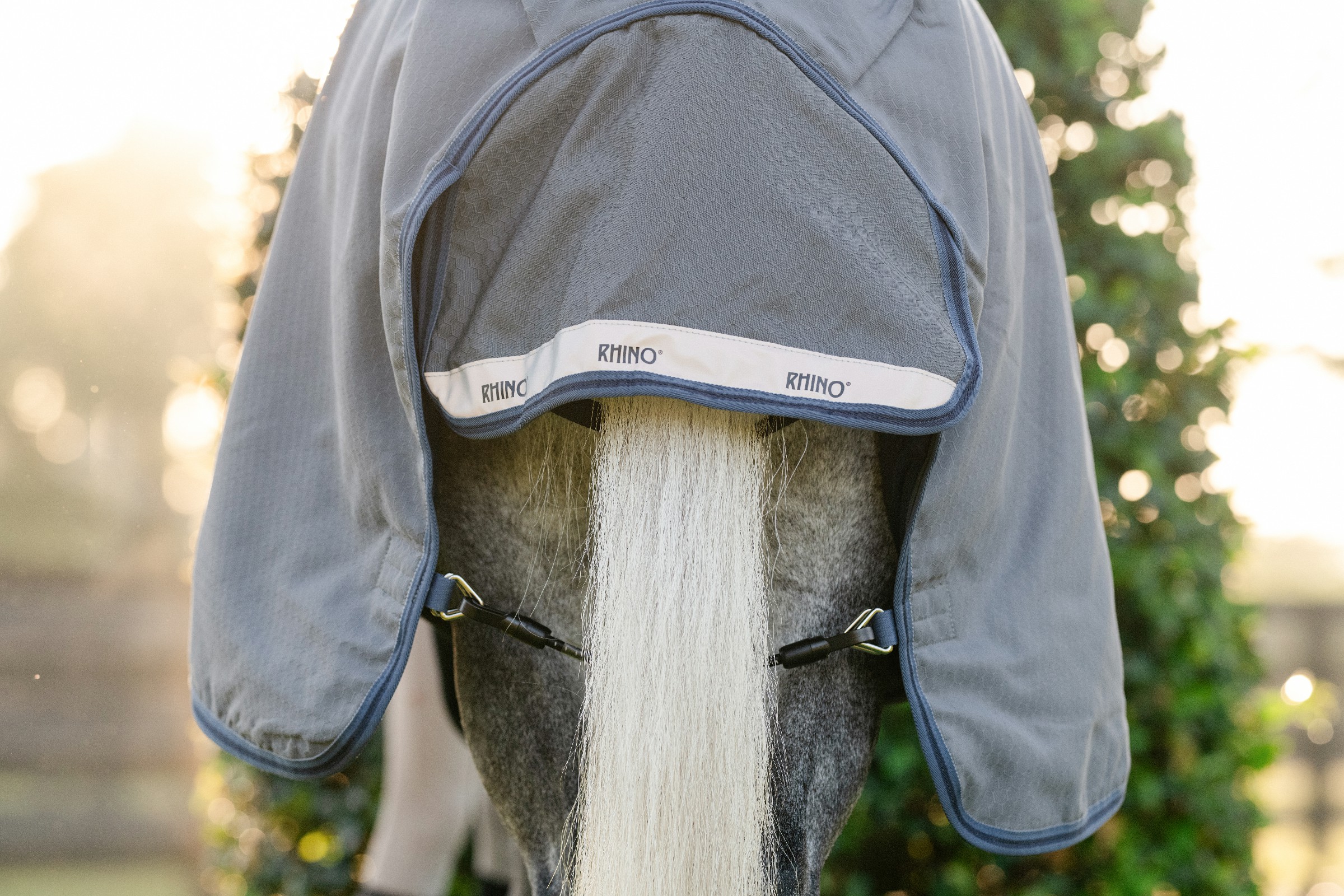 Capa Horseware Rhino Hexstop Plus Poney Turnout 100g Cinza / índigo / marinho Cinzento