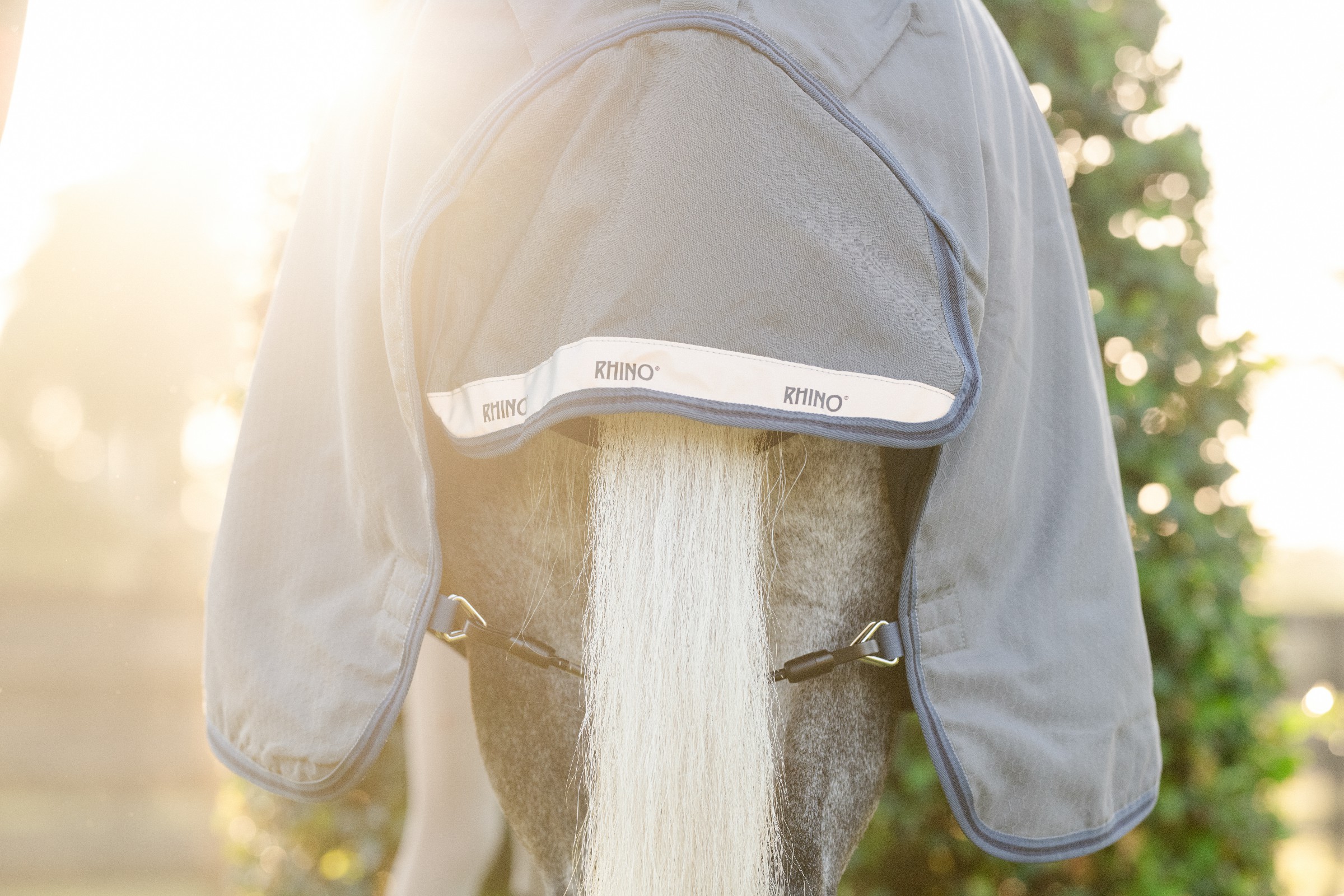 Capa Horseware Rhino Hexstop Plus Poney Turnout 100g Cinza / índigo / marinho Cinzento