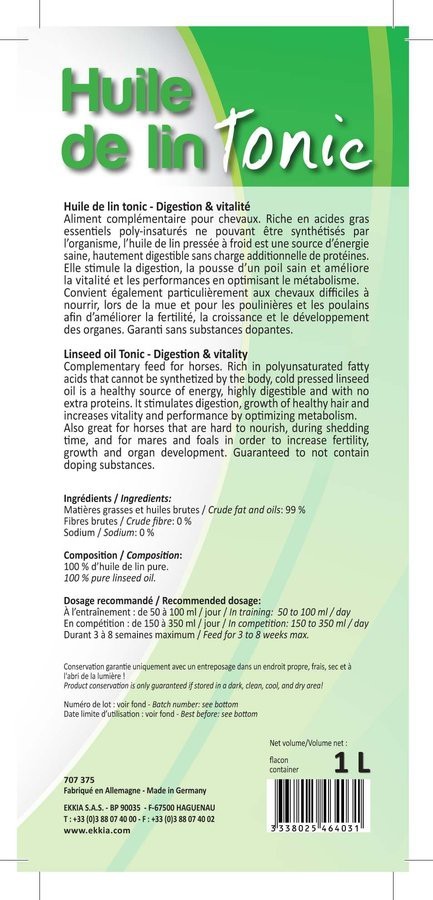 Óleo de linhaça Tonic...