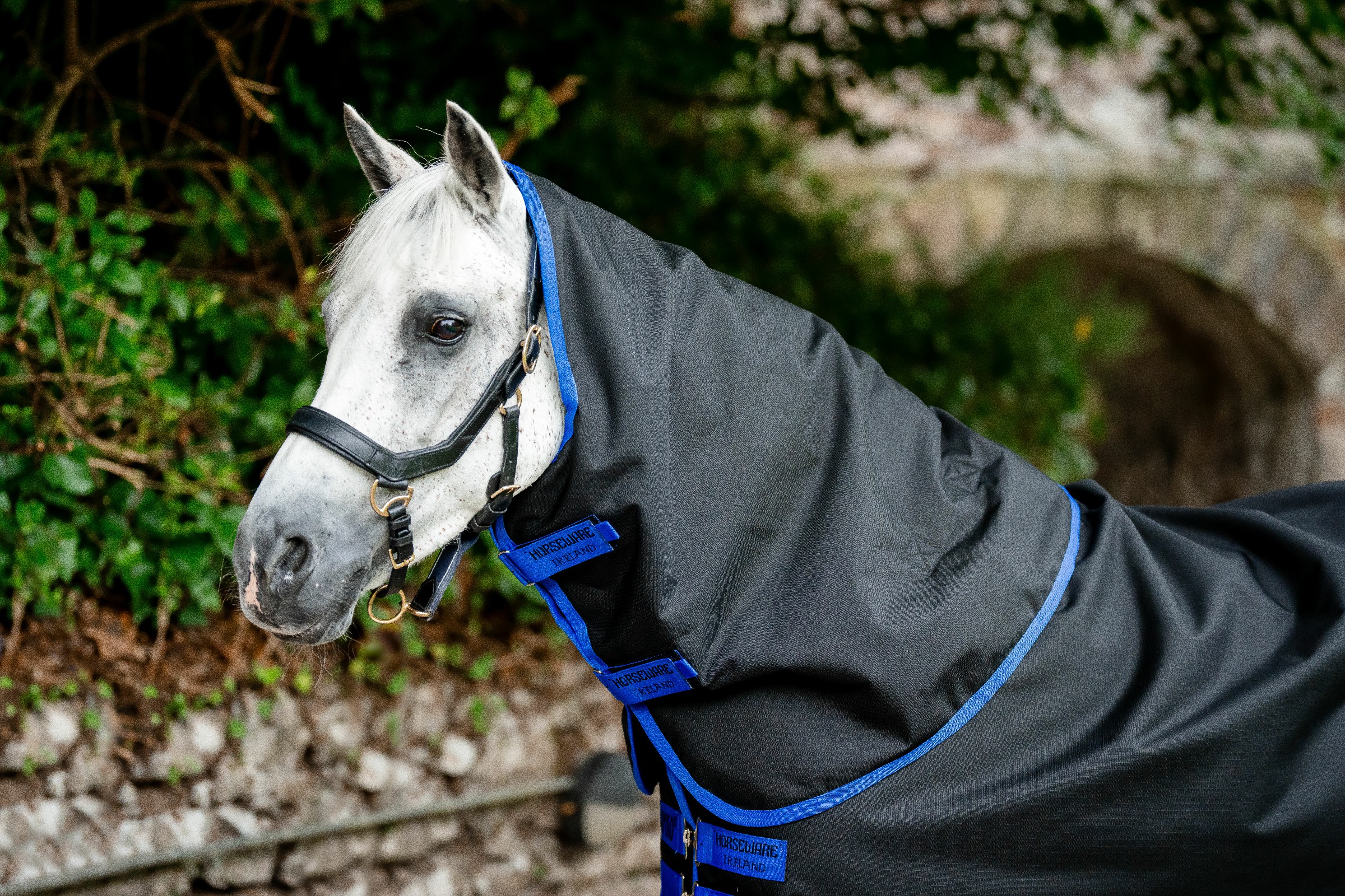 Capuz Horseware Amigo Ripstop 900D Turnout 150g Marinho / cinza titânio Azul-marinho
