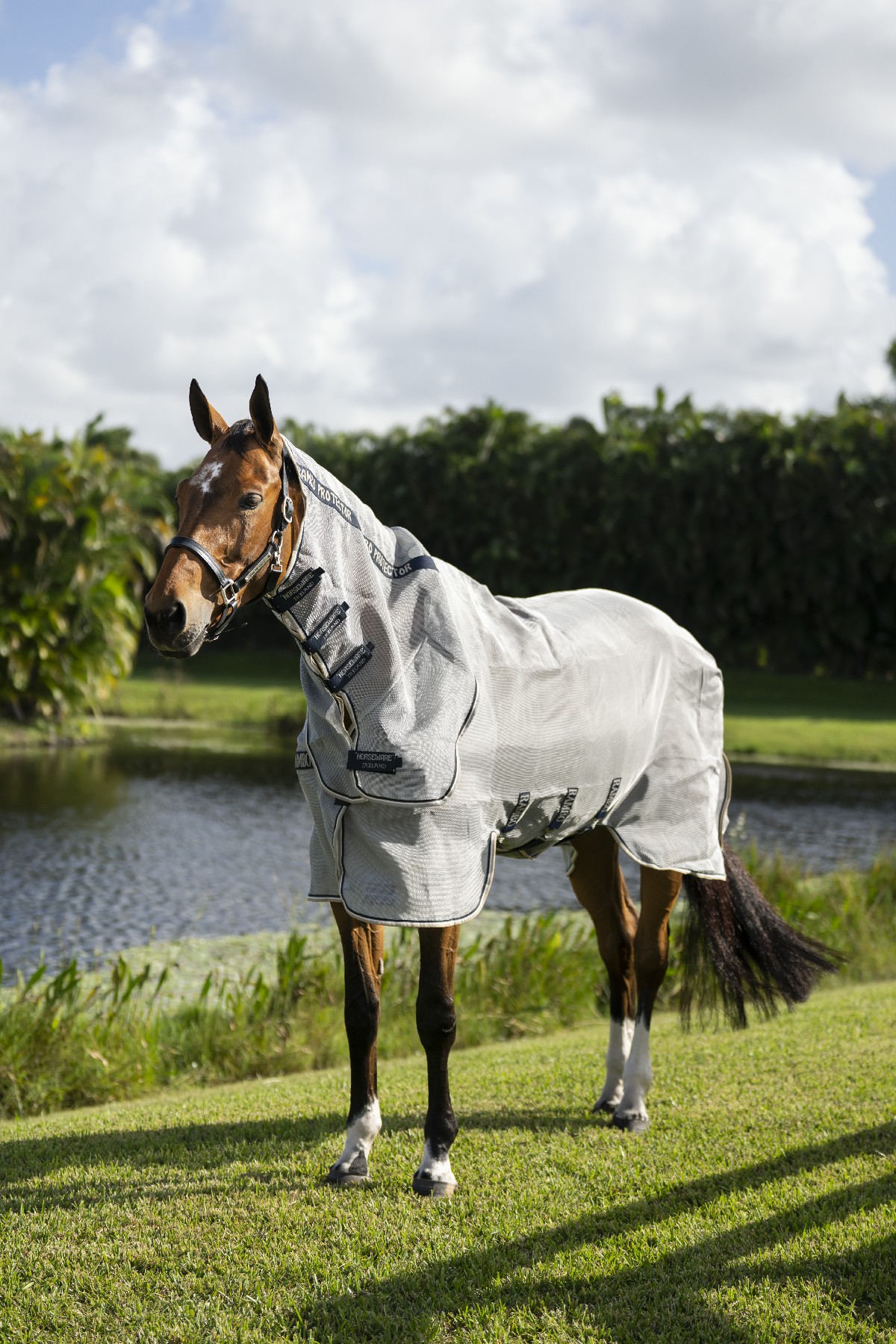 Camisa anti-moscas Horseware Rambo Protector Integrada Prata / marinho