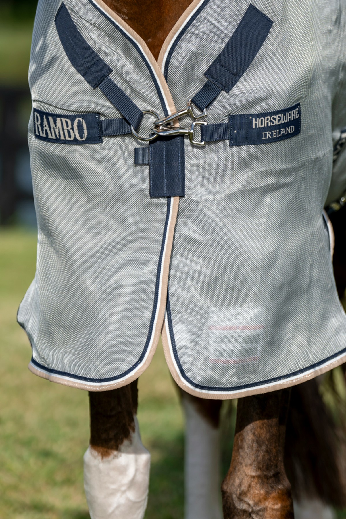 Camisa anti-moscas Horseware Rambo Protector Integrada Prata / marinho