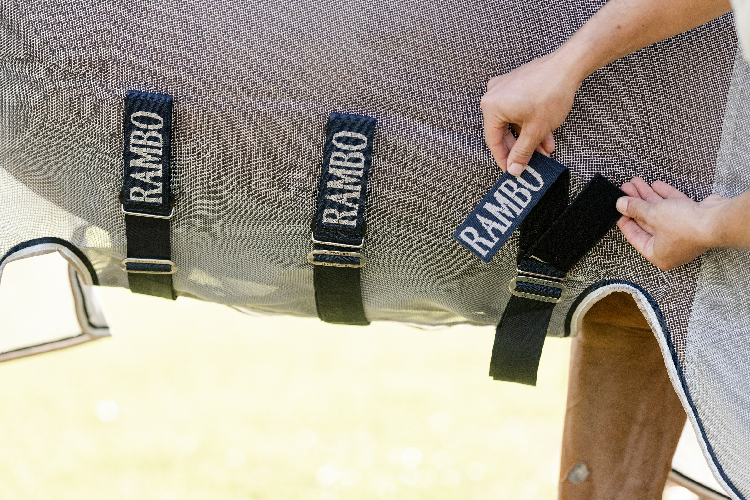 Camisa anti-moscas Horseware Rambo Protector Fieldsafe Prata / marinho