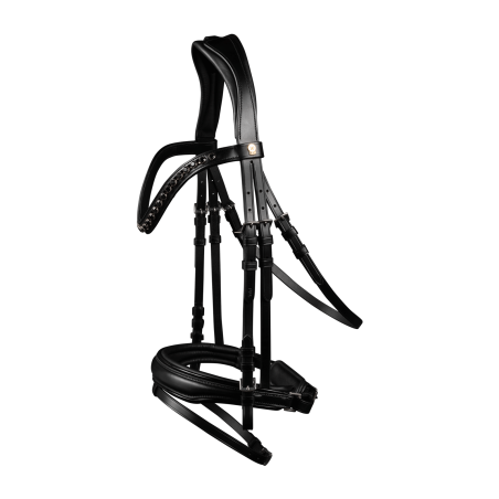 Bridão envernizado Waldhausen S-Line Blackshine narigueira combinada pull back