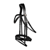 Bridão envernizado Waldhausen S-Line Blackshine narigueira combinada pull back - Preto