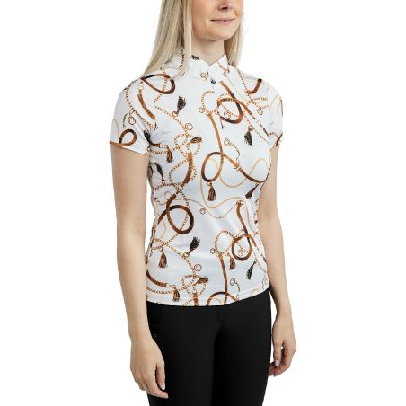 Polo de manga curta Montar estampado Haily Bridle feminino