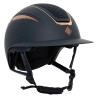 Capacete Imperial Riding Olania Deluxe viseira grande - Marinho / dourado rosé