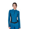 Polo Técnico de Treinamento Feminino de Manga Longa Equestro - Azul coral