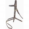 Bridão Kessel T de T cabeçada tripla com muserola cruzada - Havana escuro