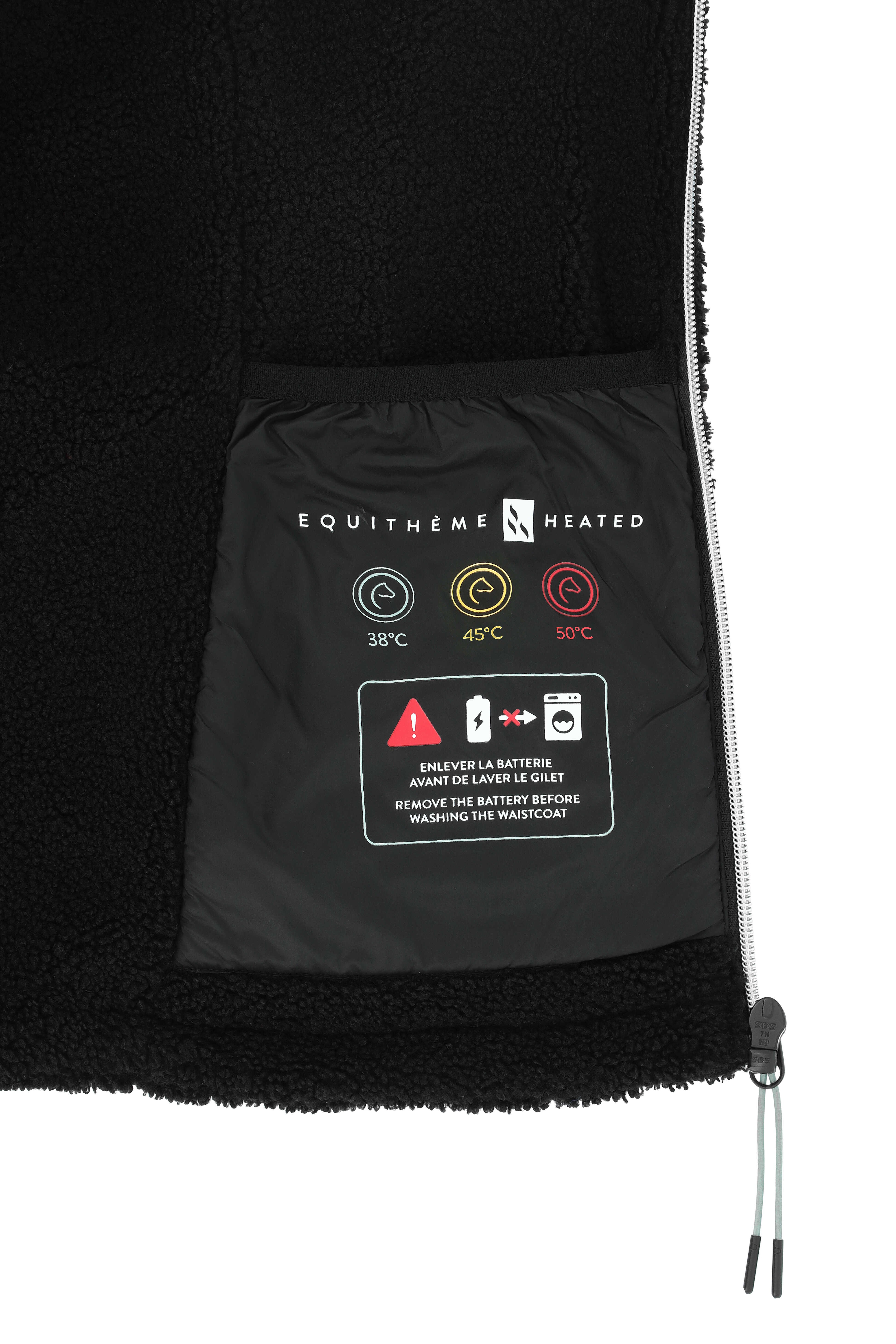 Colete polar aquecido Equithème Heated Valery mulher Preto