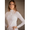 Polo de concurso Pénélope Florence de mangas compridas - Branco