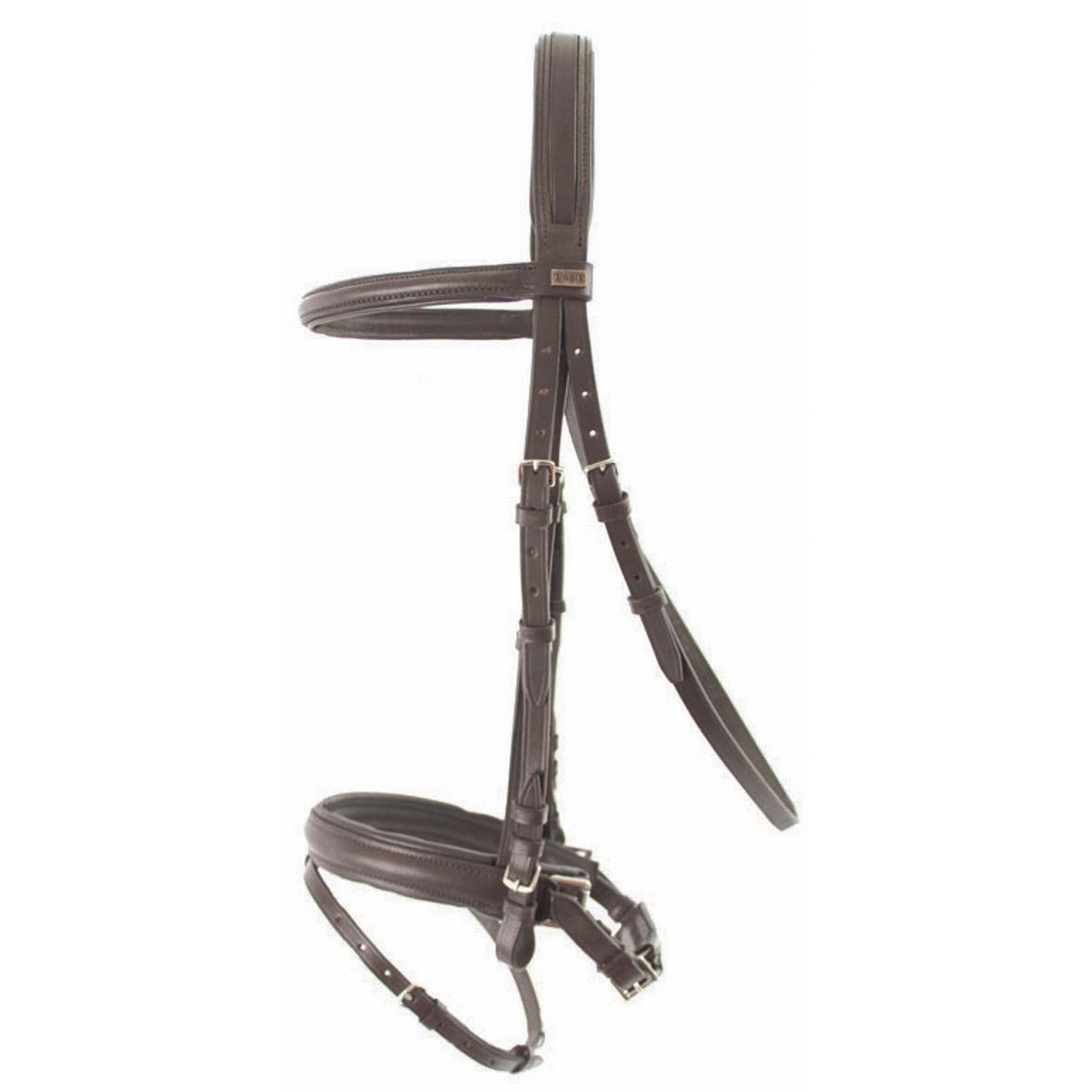 Bridão T de T muserola Pull-back Havana escuro Castanho Bridão T de T muserola Pull-back Havana escuro Castanho