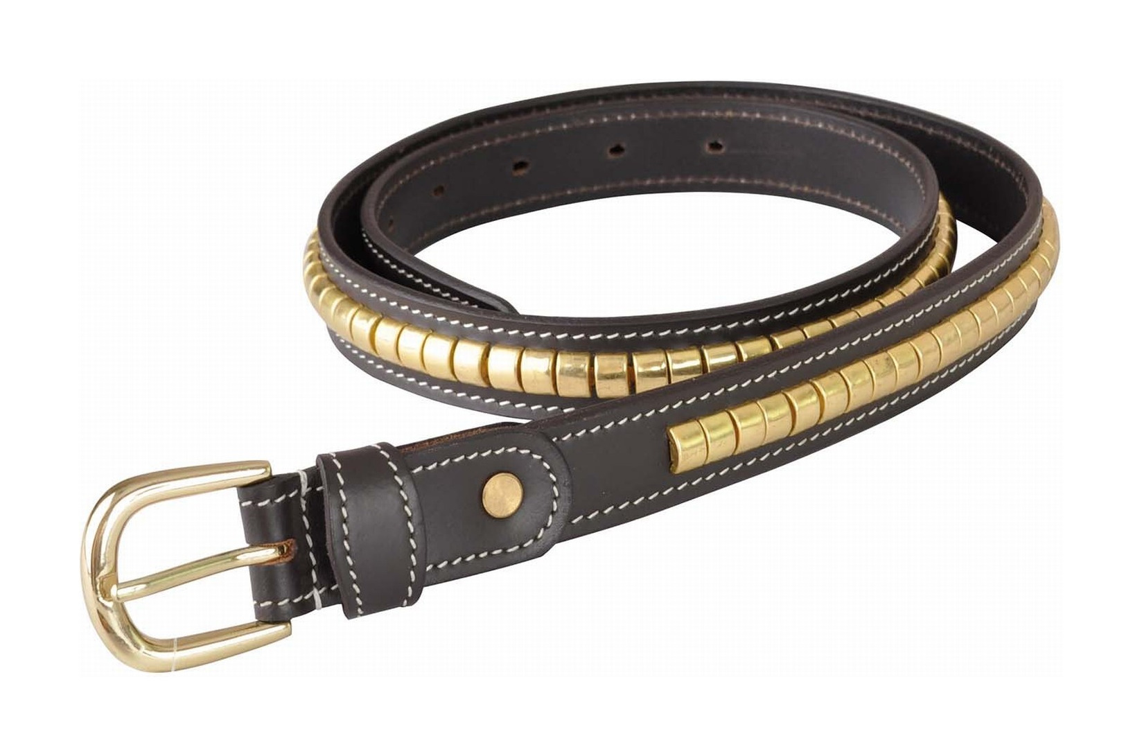 Clincher-riem T de T Havana escuro / branco Castanho