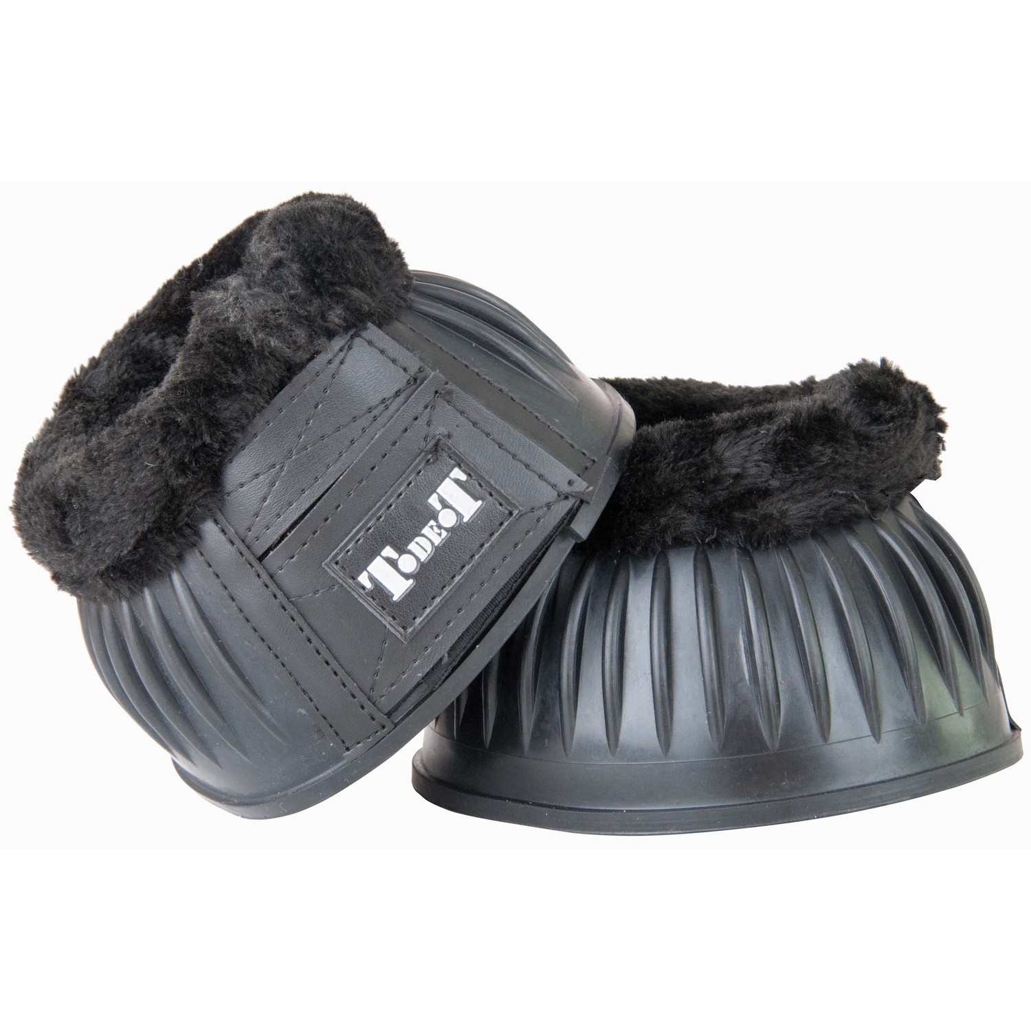 Sinos de velcro lã T de T Preto / preto