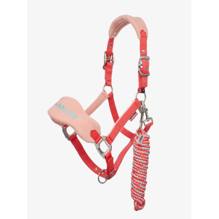 Cabresto e guia LeMieux Vogue Harlow Coral Crush