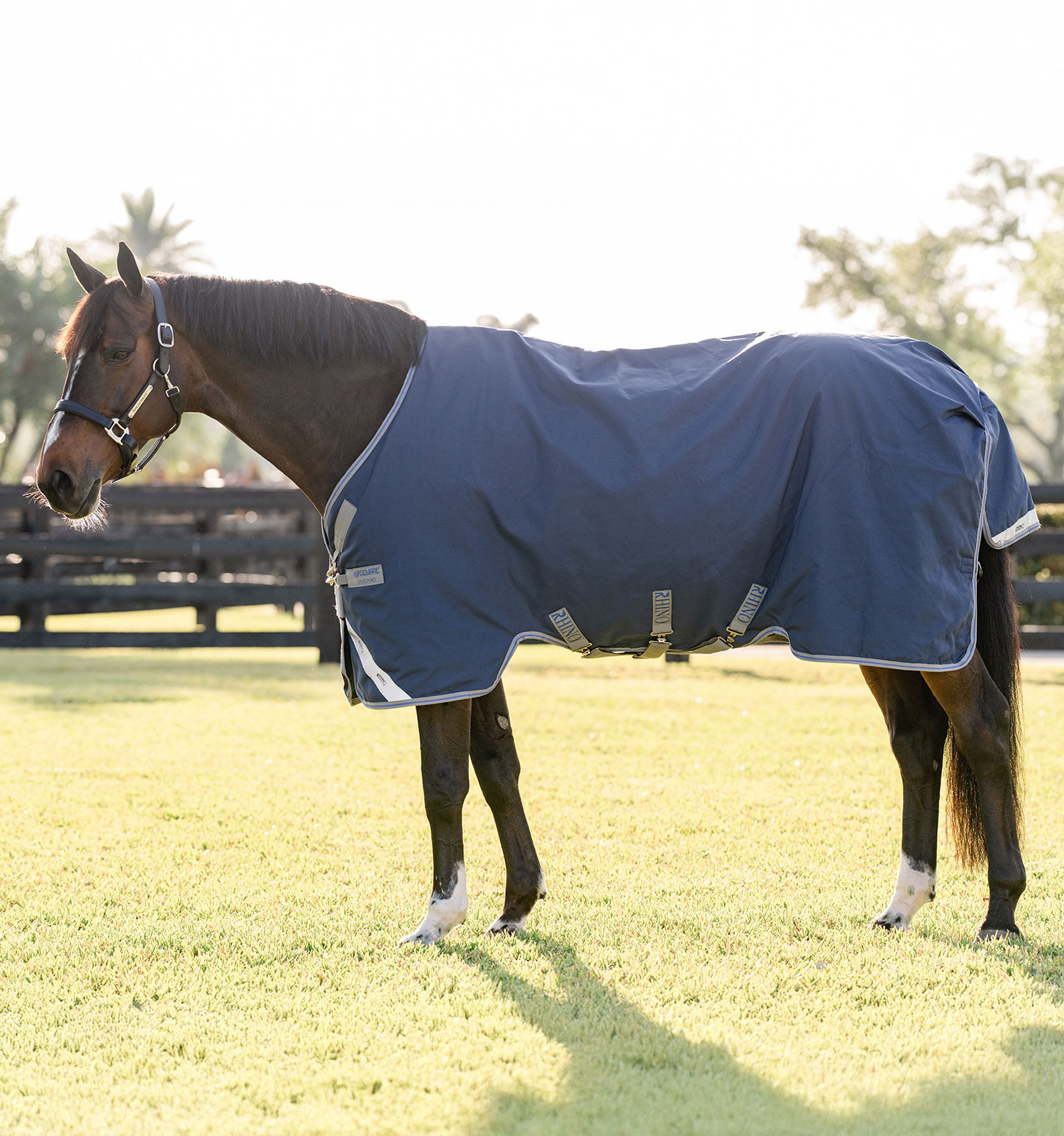 Capa Horseware Rhino Turnout 100g Marinho / cinza / aqua / cinza Azul-marinho