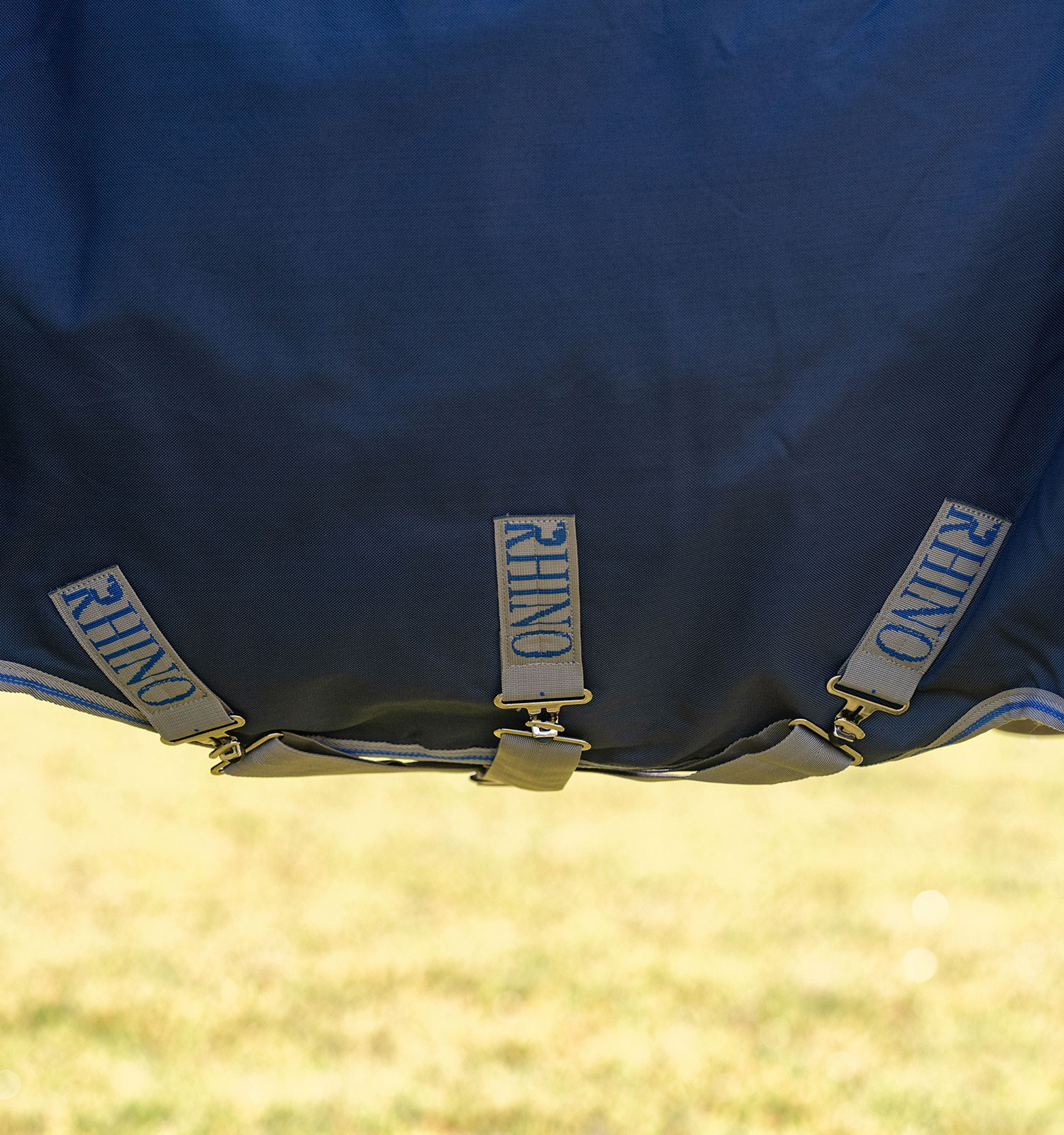 Capa Horseware Rhino Turnout 0g Preto / cinza titânio / azul clássico