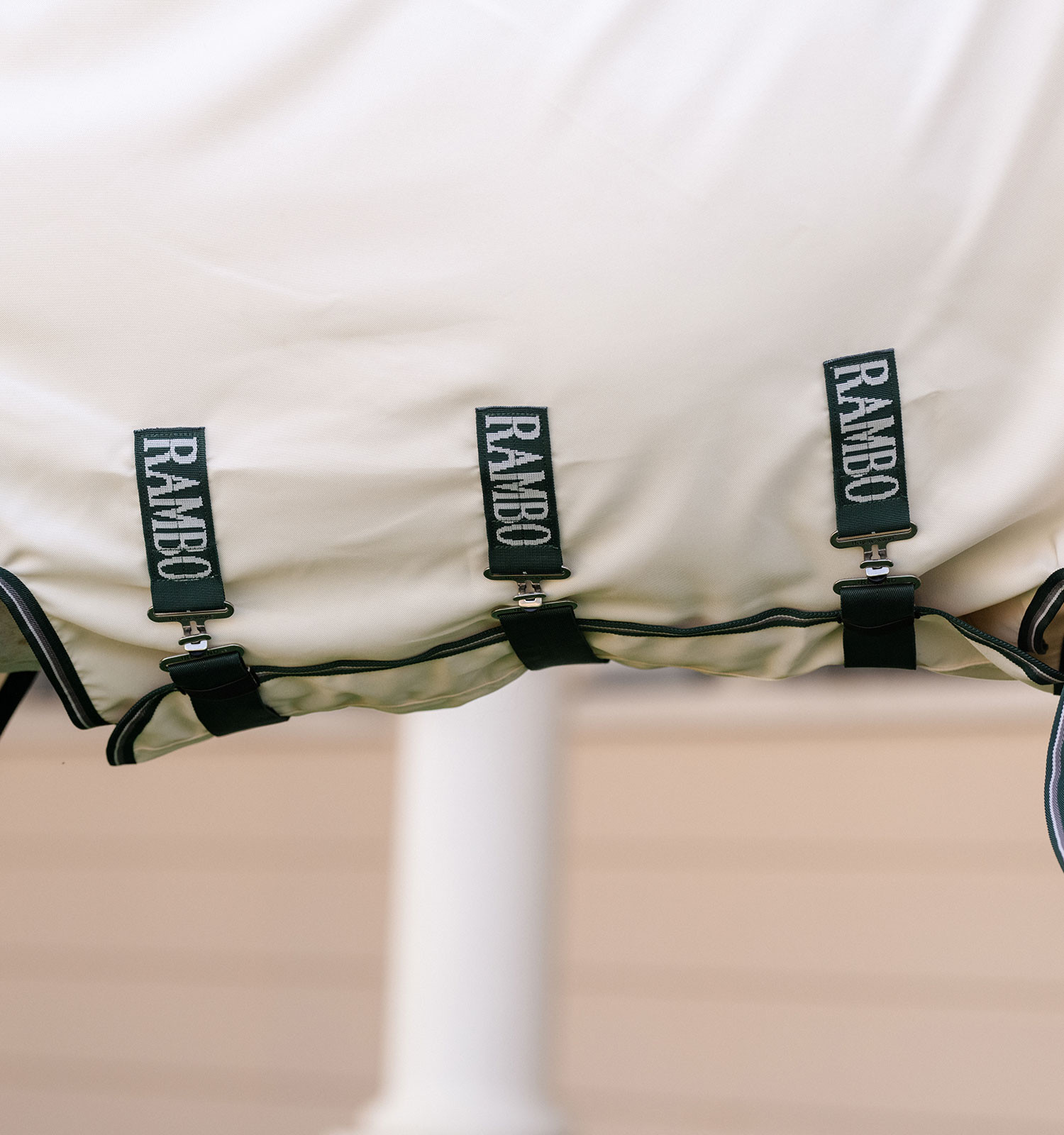 Cobertura integral Horseware Rambo hoody Pônei 0g Giz / verde caçador / prata Branco